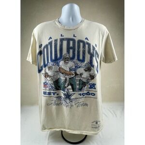Mitchell & Ness Dallas Cowboys Graphic T Shirt Cream Mens Large